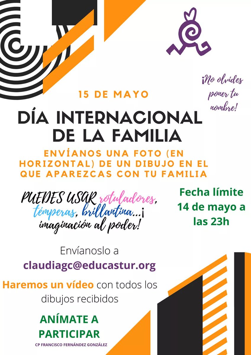 CPCancienes's tweet photo. ¿Te animas a celebrar con nosotr@s el Día Internacional de la familia? 
#familia
#celebracióndeefemérides
#apúntatealreto https://t.co/tQT7BFwOmt