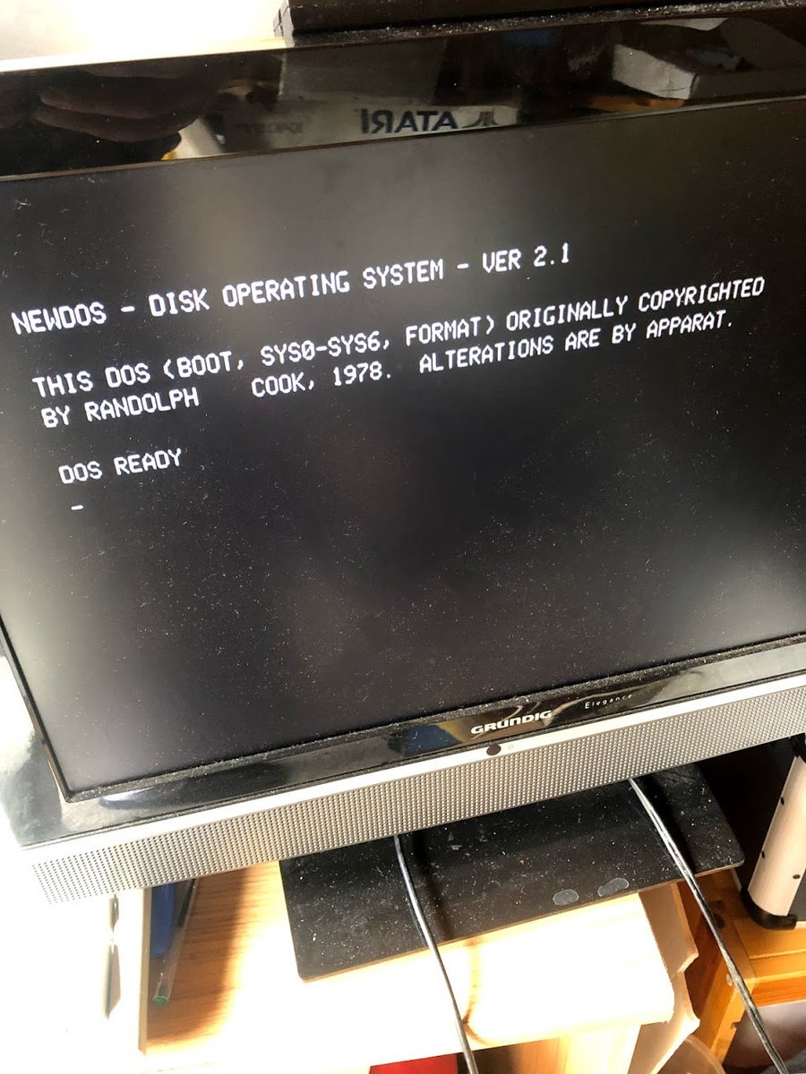 andrewhague's tweet photo. Not very tidy - but I've powered up the old EACA VideoGenie from my loft after 18 years of stasis. Still working... @SimonNGoodwin @simondotm #videogenie #RetroComputing #vintagecomputer #eg3003 #eaca #system80 https://t.co/9oBZzulM3f