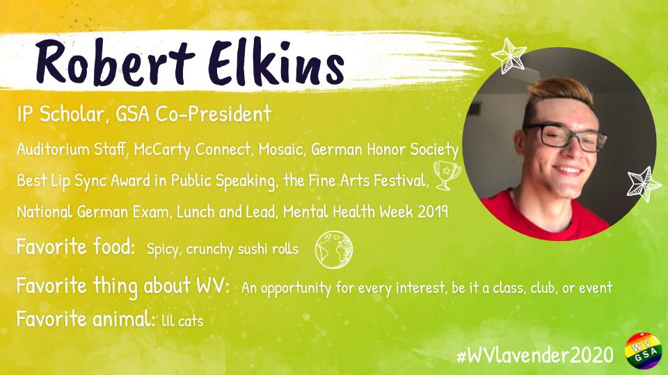 WVGSA's tweet photo. Have you participated in a @WVGSA event in the last 3 years? Chances are you know our Rock Star Robert! He is a fierce social justice Warrior out to make @WaubonsieValley and the world a safer place for LGBTQ+ youth.  Thank you, Robert! #WVLavender2020 🖤🖤❤️🧡💛💚💙💜 https://t.co/WcCA8izEzc