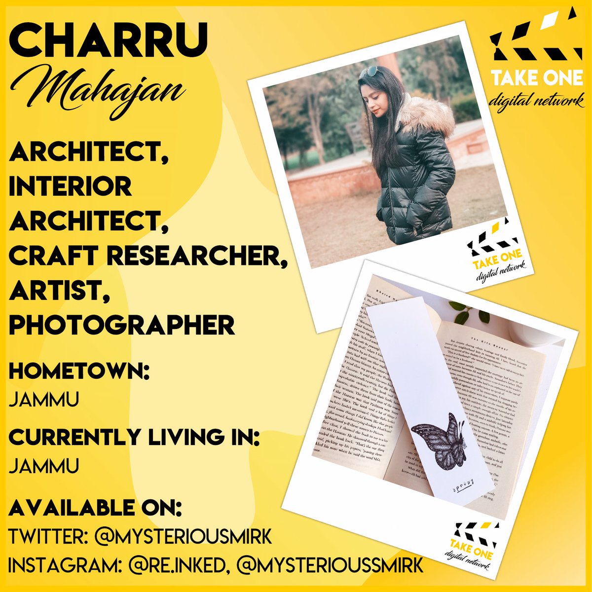takeonedigital's tweet photo. This #TalentTuesday, we highlight the work of Charru Mahajan who is an Architect, Interior Archt, Craft Researcher, Artist, photographer currently residing in #Jammu

For more of her work visit:

Twitter: @mysteriousmirk
Instagram: https://t.co/WLizOMVWY6
https://t.co/HesAKSpf0h https://t.co/n8bsv8I3Mx