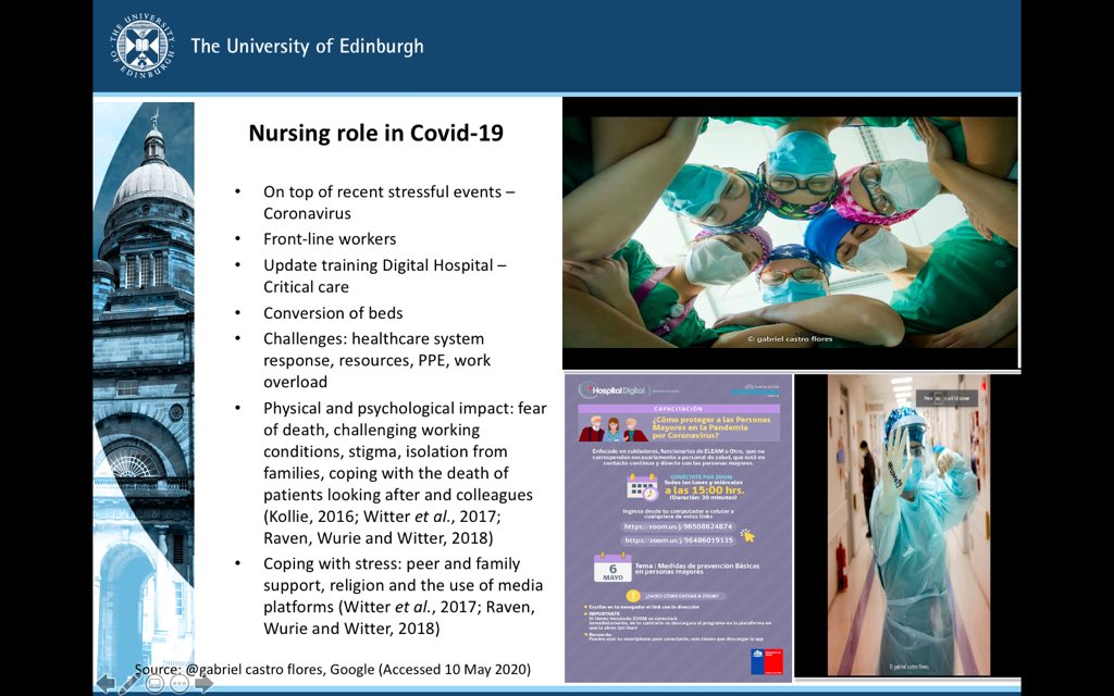 LissetteAvilesR's tweet photo. Sharing at @nursing_studies ‘Nursing role in time of crisis: Chilean experiences’ Our small tribute to all the brave nurses across the globe 🇨🇱🏴󠁧󠁢󠁳󠁣󠁴󠁿Thanks @rodgers_sheila @mastersnurseed Prof. Pam Smith. You inspired us #proudtobeanurse @FENASENFCHILE @colegioenfermer @ICNurses https://t.co/pvmBA3FrqT