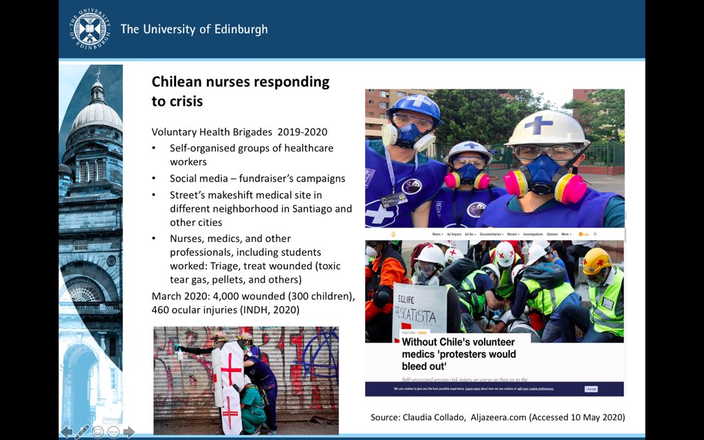 LissetteAvilesR's tweet photo. Sharing at @nursing_studies ‘Nursing role in time of crisis: Chilean experiences’ Our small tribute to all the brave nurses across the globe 🇨🇱🏴󠁧󠁢󠁳󠁣󠁴󠁿Thanks @rodgers_sheila @mastersnurseed Prof. Pam Smith. You inspired us #proudtobeanurse @FENASENFCHILE @colegioenfermer @ICNurses https://t.co/pvmBA3FrqT