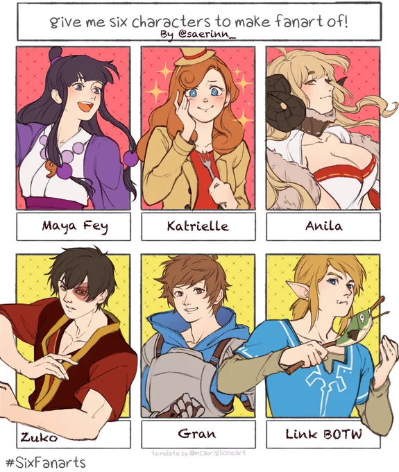 Finished #SixFanarts #SixFanartsChallenge thank you to everyone who sent in requests!!! There were alot of good ones but I had a lot of fun drawing these characters and trying new poses with them!! 