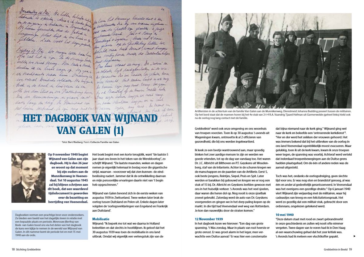 BertRietberg's tweet photo. In het blad Grebbelinie in Beeld wordt vanaf nummer 28 aandacht besteed aan het dagboek van Wijnand van Galen uit Veenendaal, die met zijn broer de troepen zag wegtrekken naar de linie en zijn oorlogsbelevenissen 40-45 aan het papier toevertrouwde. https://t.co/AdzpIpVrHr https://t.co/pg6zr9Nb6T