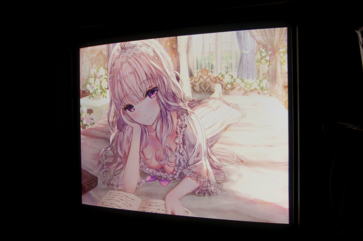 koyatenn1's tweet photo. SONY BVM-20F1Jでイラストの鑑賞。
機器構成を元に戻して画質の改善行ったついでに撮影方法を変更してみました。
#525i #BVM #HRトリニトロン #EBU蛍光体 #VideoDAC #LS #SPG #OCXO #SDI #4BNC #CSync #ExtSync https://t.co/YsfeLVG69u