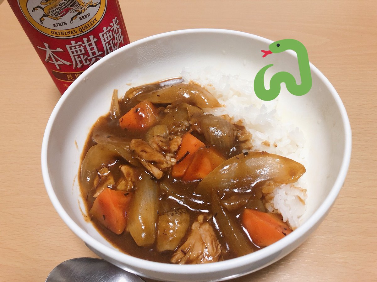 祝杯と突貫工事カレーです そば湯のイラスト 祝杯と突貫工事カレーです そば湯のイラスト