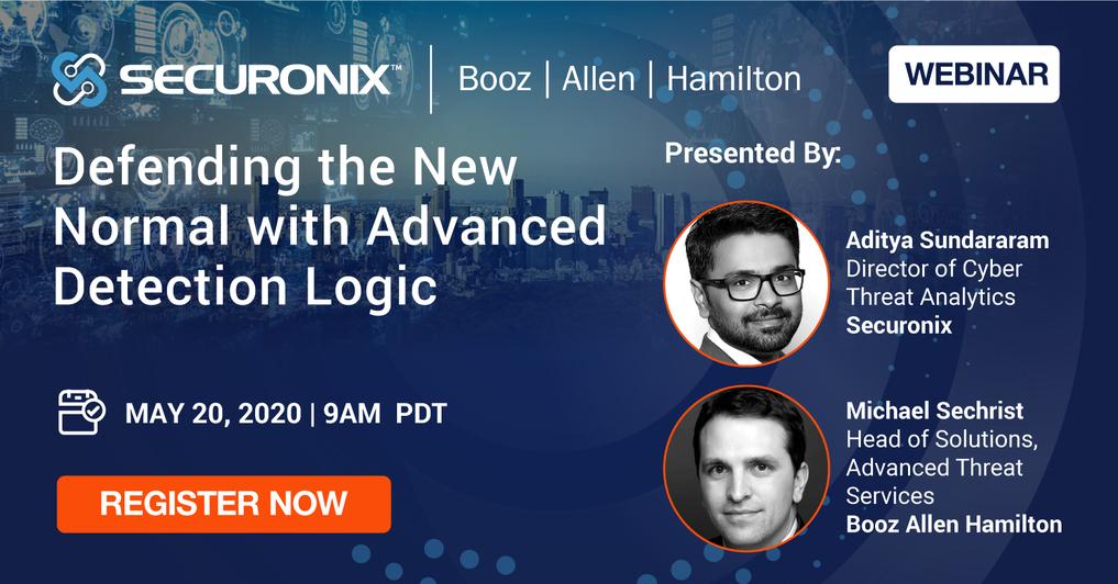 spectramieu's tweet photo. Join Booz Allen Hamilton &amp; Securonix to understand how to defend your enterprise from #ransomware, #phishing, #VPN attacks, and data compromise amidst the current pandemic.

#COVID19 #CyberSecurity https://t.co/rmjs6hwpEg https://t.co/wHzobvxV0a