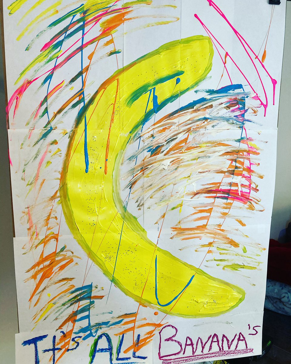 amieleigh76's tweet photo. Today’s #backdropart I am trying to be more aPEELING ! #art #arttherapy #isolationart #wilkesbarre #ringcentralmeetings #alonetogether #bananas #thisshisbananas https://t.co/ZmU1Tyizh3