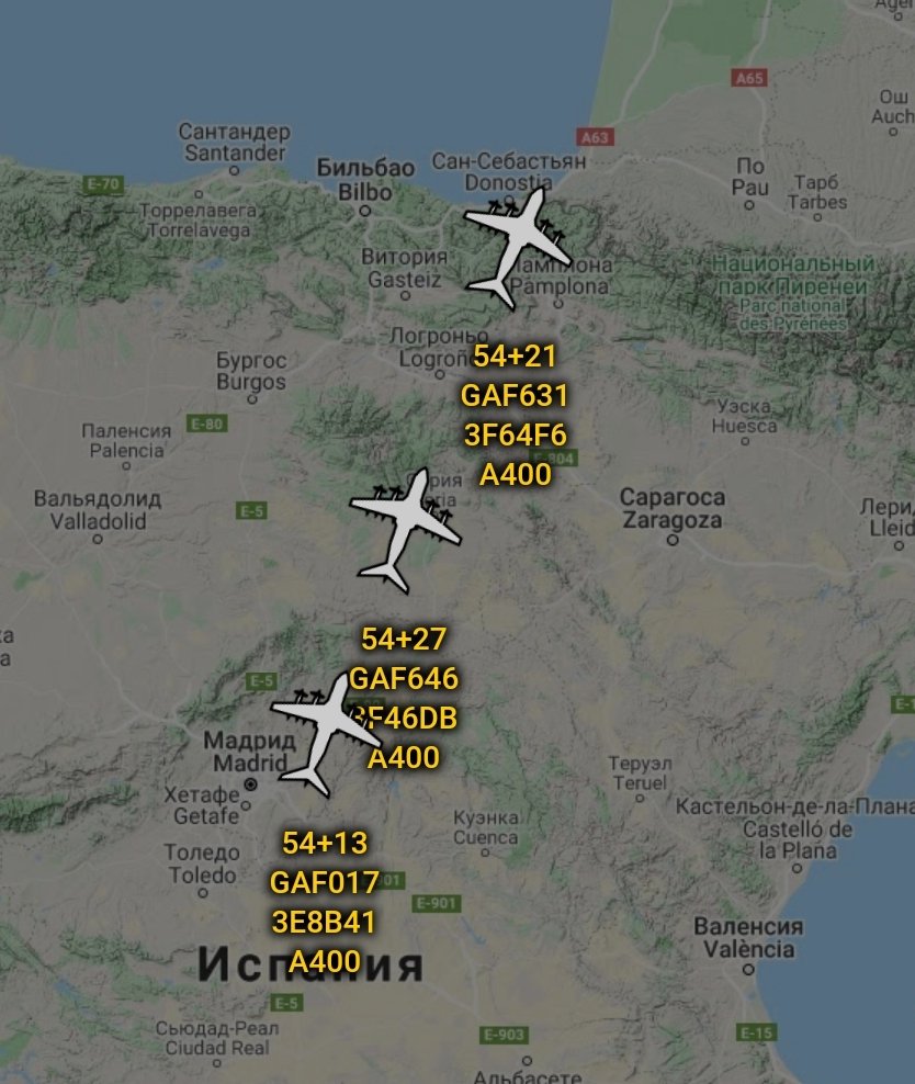 is_keelu's tweet photo. German Air Force 
Airbus Military A400M Atlas 

#GAF631 54+21
#GAF646 54+27
#GAF017 54+13

All spotted over #Spain https://t.co/Jg4DWPnISF