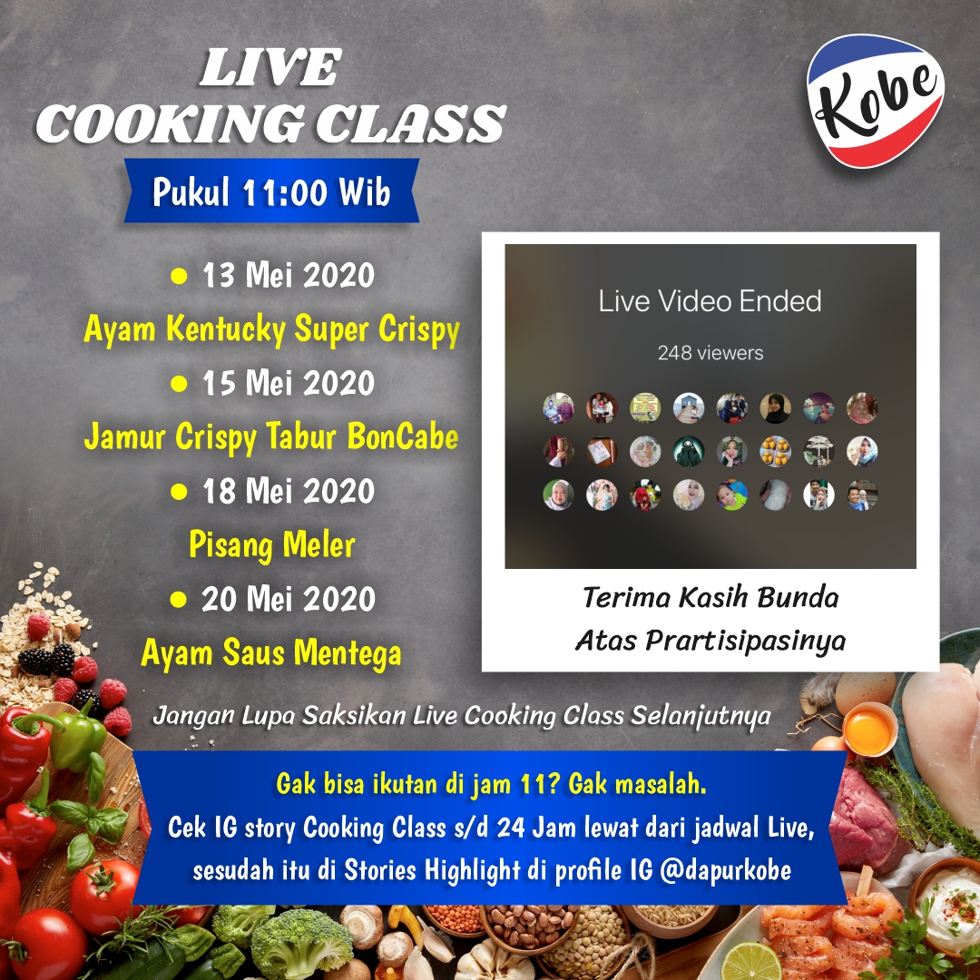 dapurkobe's tweet photo. Halo Bunda, ikuti keseruan Live Cooking Class bareng KOBE di Instagram
@dapurkobe
jam 11.00 WIB.
Dijamin bisa menambah daftar menu baru untuk berbuka puasa.
Catat tanggal dan waktunya yah!
#dapurkobe
#livecookingclass https://t.co/mY5hVtciqt