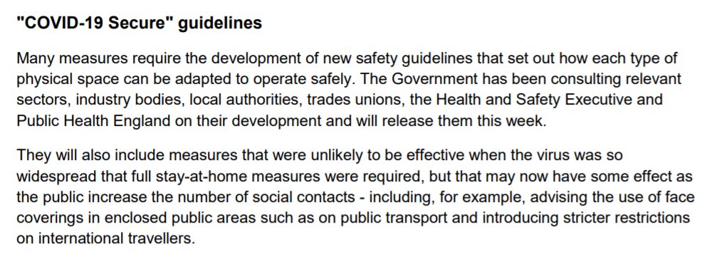 The return to work instruction is predicated on workplaces being safe because they follow new government guidelines. /5