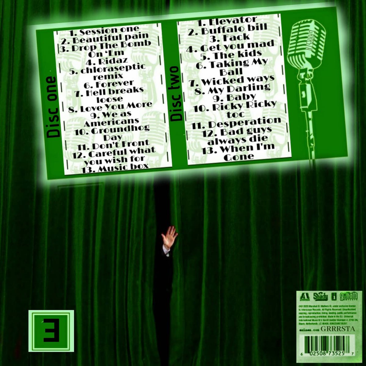 Grrrsta's tweet photo. Thought I'd make an album for all the bonus tracks #eminem #slimshady #aftermath #shadyrecords #rapgod #tes #theeminemshow #encore #fanmade #customalbum #bonustrack #curtaincall #curtainclosed #theextrashow #Grrrsta https://t.co/FPaJkNX29M