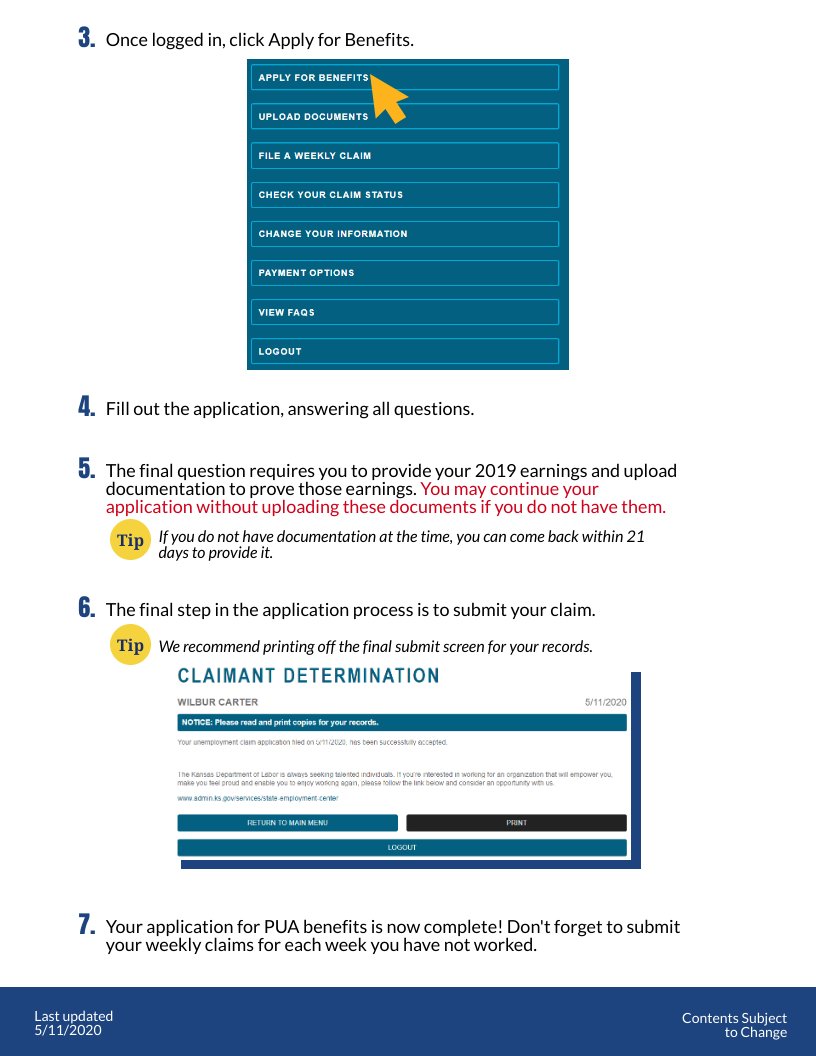 KansasDOL's tweet image. The application process for PUA benefits is now open. Apply online at PUA.GetKansasBenefits.gov.

Frequently Asked Questions can be found here: dol.ks.gov/ui-faqs/pua

#ksdol #ksworks #ksleg
