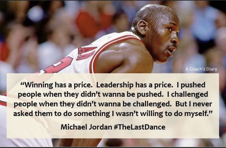 As coaches, we can’t expect our players to work if we are not willing to put in the work ourselves! Lead by example!
#LastDance #leadership