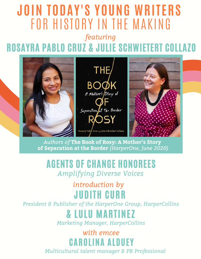 girlswritenow's tweet photo. We're so excited about the line up for our Girls Write Now Live ✨THIS FRIDAY✨, 5/15! We'll be steaming live on FB (no account required to join!) @ 6PM w/ @collazoprojects &amp; @CruzRosayra, plus @JudithCurr, Lulu Martinez, and @holacarola! https://t.co/YQi8t9nhKG https://t.co/okg8Sz7AMs