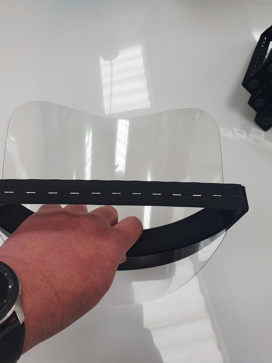 Leedsplasticeng's tweet photo. We are currently manufacturing these full face visors. Perfect for companies looking to keep their employees/customers safe when returning to work. Also donating a quantity to the local care home #PPE #leeds #plastic #engineering #ukmfg #ukeng #StaySafe #StayAlert https://t.co/sxb4MtJBfJ