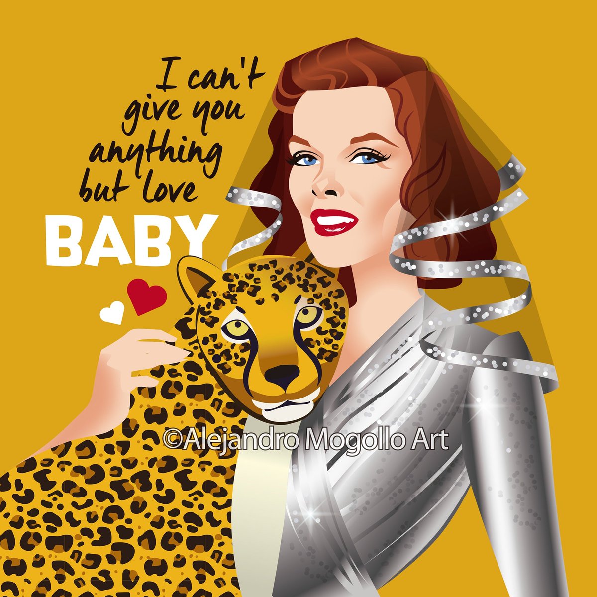 Remembering the legendary Katharine Hepburn, 4 Academy Award winner  extraordinaire on her birthday. My homage to my favorite screwball comedy Bringing  up baby. #katharinehepburn #bringingupbaby #screwballcomedy  #icantgiveyouanythingbutlovebaby ..., image size:1200x1200