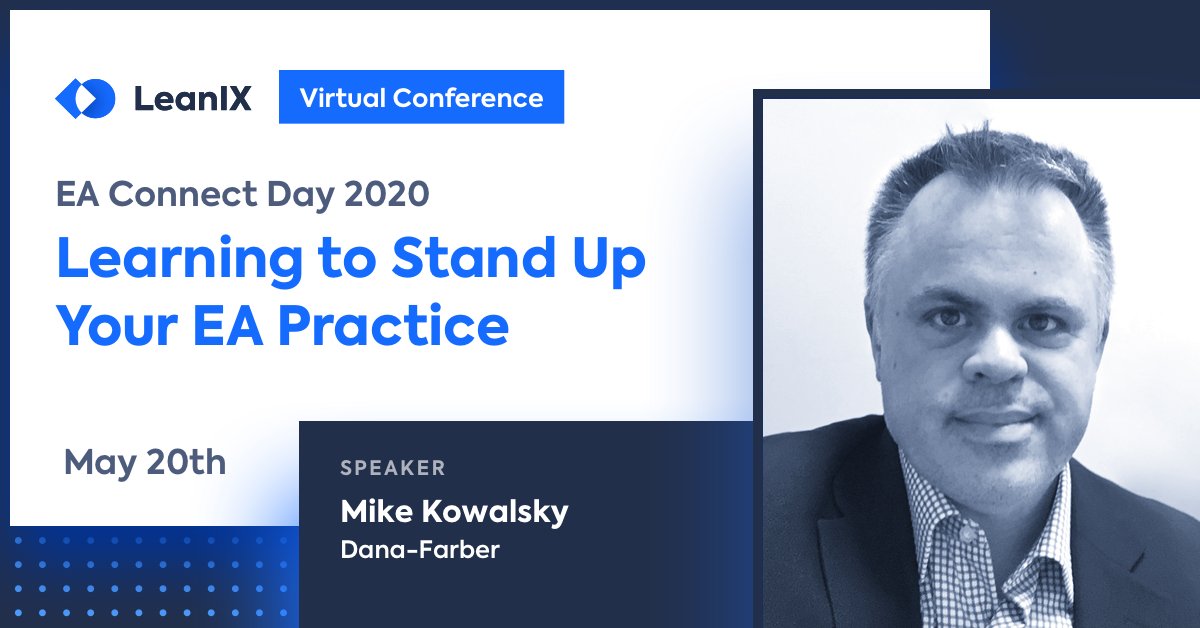 SAPLeanIX's tweet photo. Mike Kowalsky at @DanaFarber will tell us how to stand up your #EntArch practice. To listen to his insights and many more join #EAConnectDay on May 20. Register for your free ticket #VEACD https://t.co/9bECzGrUTD https://t.co/RBvEKZe6oh