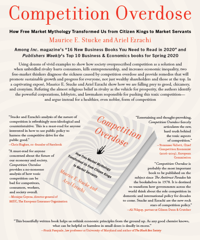 CLScholarsForum's tweet photo. Happy to host -virtually- @MauriceStucke @ArielEzrachi next 28th May from 12.30-2pm (GMT+1 ) "Competition Overdose – When is competition toxic, who pushes it, and what can we do about it?" @zoom_us please register barry.j.rodger@strath.ac.uk to get access https://t.co/c9w1m2bKIQ