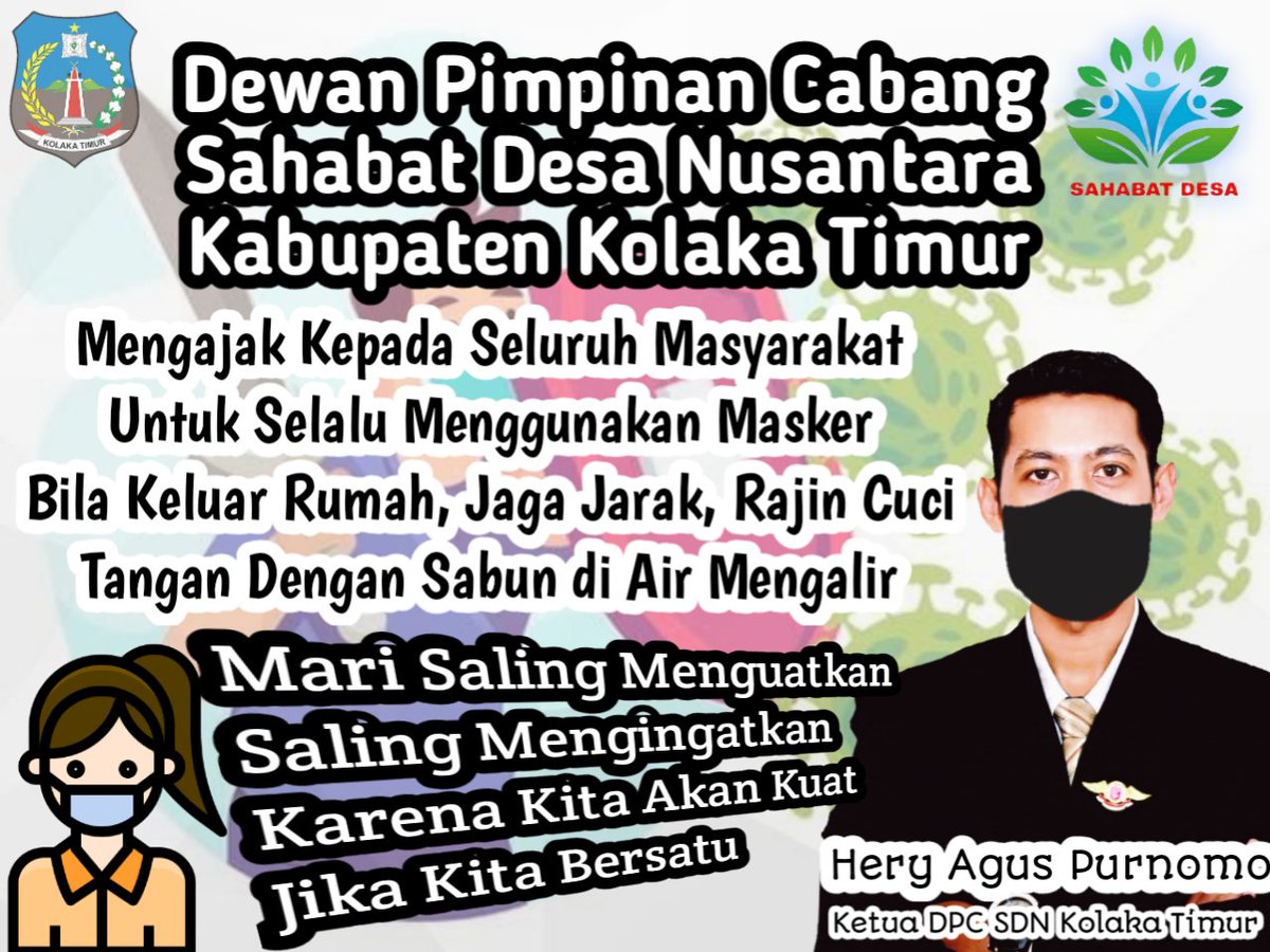 Her7Herry's tweet photo. Mari Saling Menguatkan
Mari Saling Mengingatkan

#DesaLawanCorona
#KitaKuatJikaKitaBersatu
#BersatuLawanCorona
#KolakaTimur
@jokowi @ahmadyanibs @agussetyobudi20 https://t.co/FODIQFo8rQ