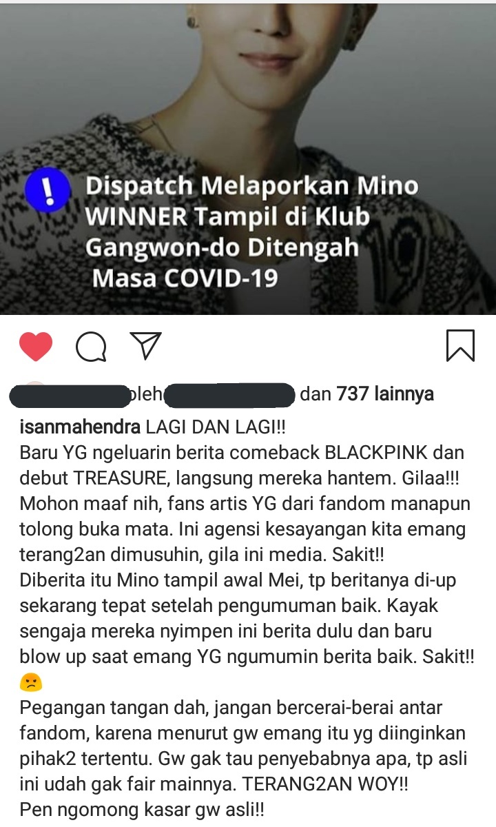 vmnicht3's tweet photo. Dispek kalo ada masalah sama waiji kita baku hantam yuk. Baru tadi pagi kabar gembira dateng kalo treasure dah mau debut juli ini. Lu mikir gak sih mereka nunggu 2 taon biar dapet kepastian debut dari YG. Sekarang lu malah bikin YG..
#supportYGartist
#SupportYG #SHUTDOWNDISPATCH https://t.co/KVkg78QwQQ