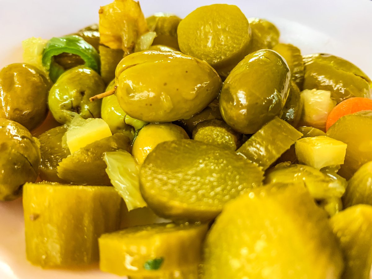 ChefGregReilly's tweet image. Olives and Pickles marinated in Garlic &amp;amp; Jalapeño.... @OnTheRoadEats must have #ontheroadeats #olives #pickles #Garlic #musthave #recipes