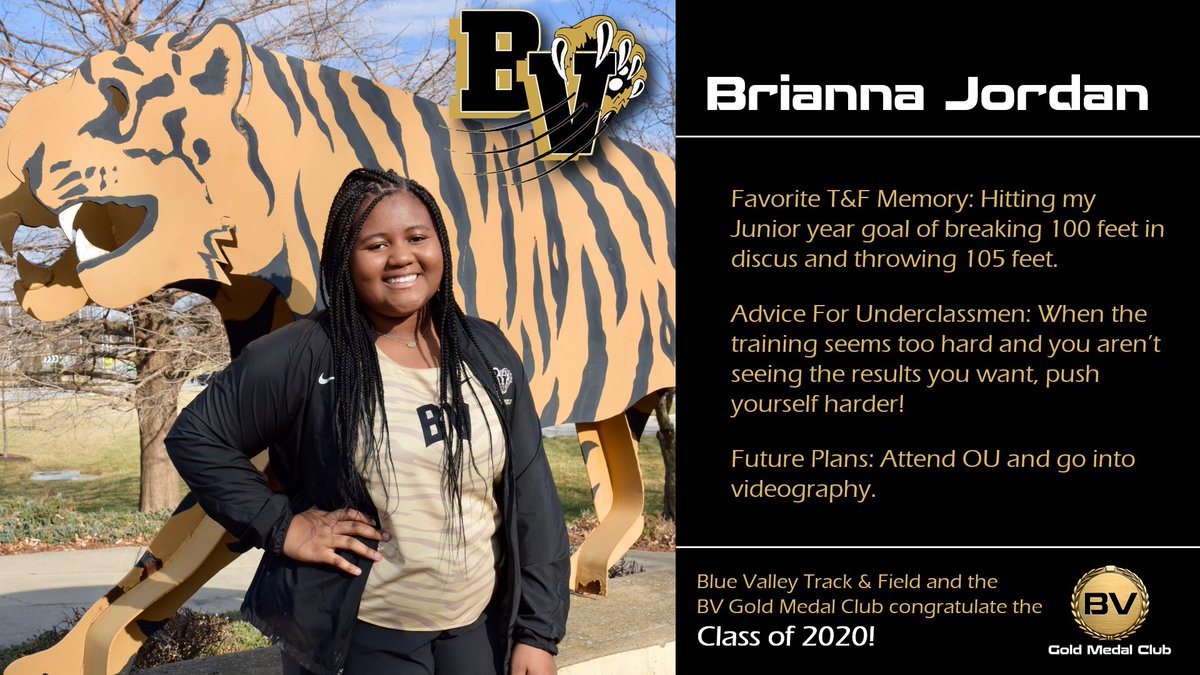BvMedal's tweet photo. Brianna Jordan #ClassOf2020

@BVHSTrack
@bvtigernews https://t.co/r2IfUaSqSV