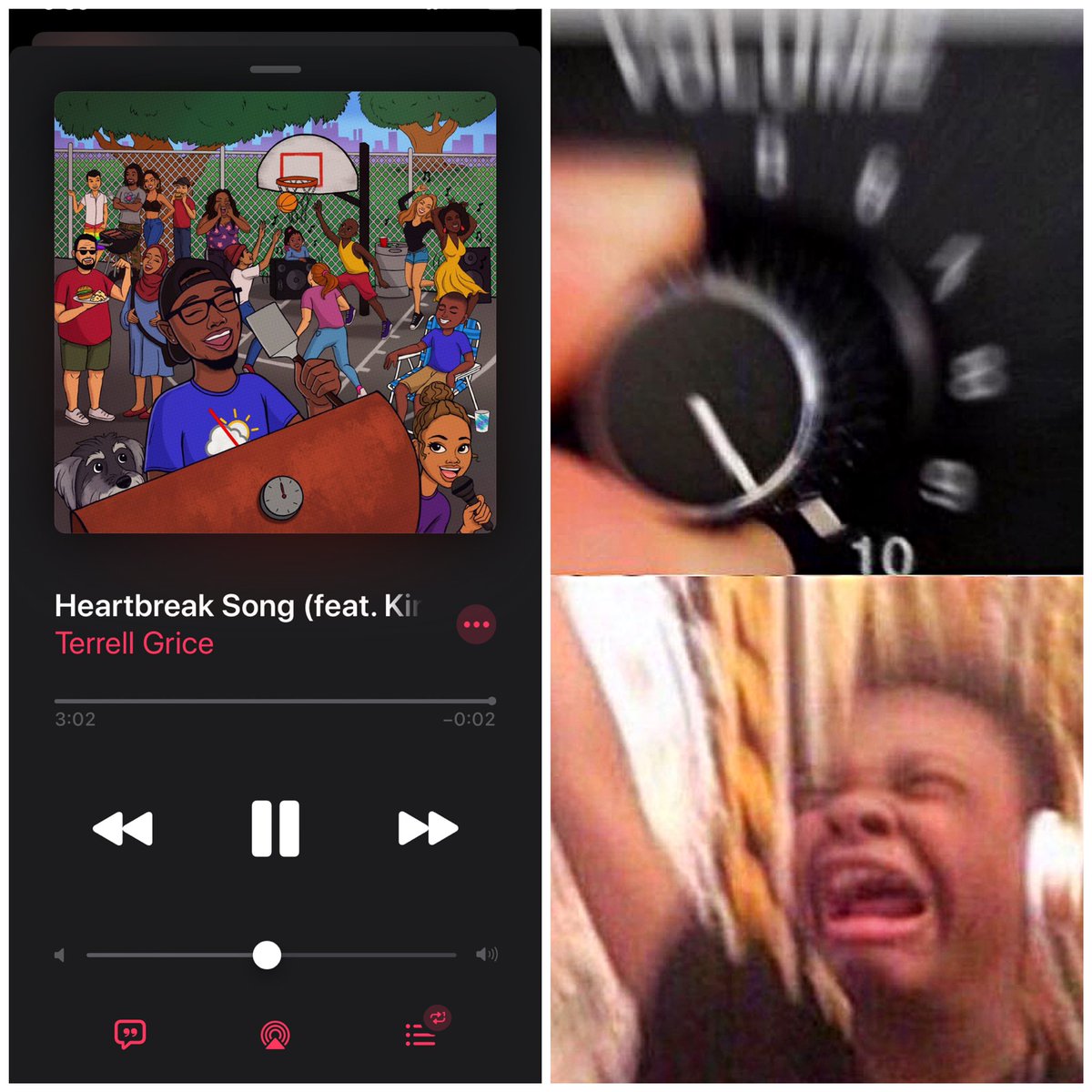 MrAveryBrown's tweet photo. Nobody:
@_KimCruse_ : 🎶 “ ‘cause...” 🎶
The 2nd photo, is my immediate reaction. If you’ve heard this song, you’ll understand why. Lol. Her voice is incredible.
@terrellgrice ; #TheTerrellShow - #AnInvitationToTheCookout - ✍🏿🎯 🎶 https://t.co/Aw7XMZCgmG