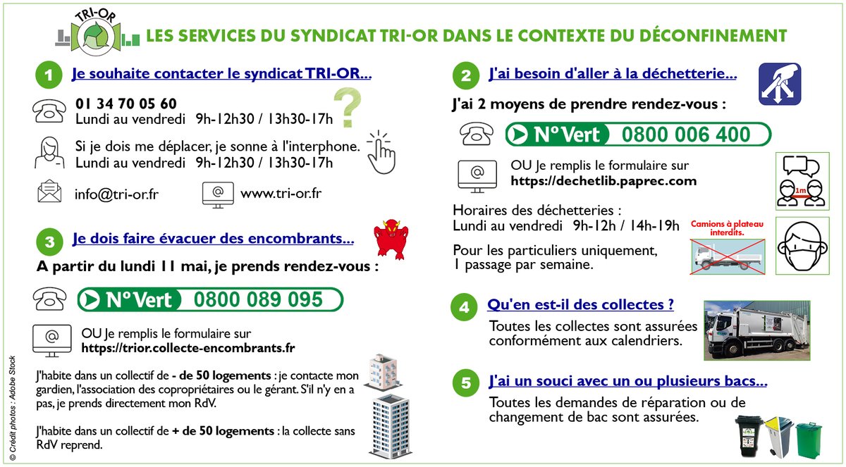 ♻ Les services de Tri-Or dans le contexte du déconfinement.