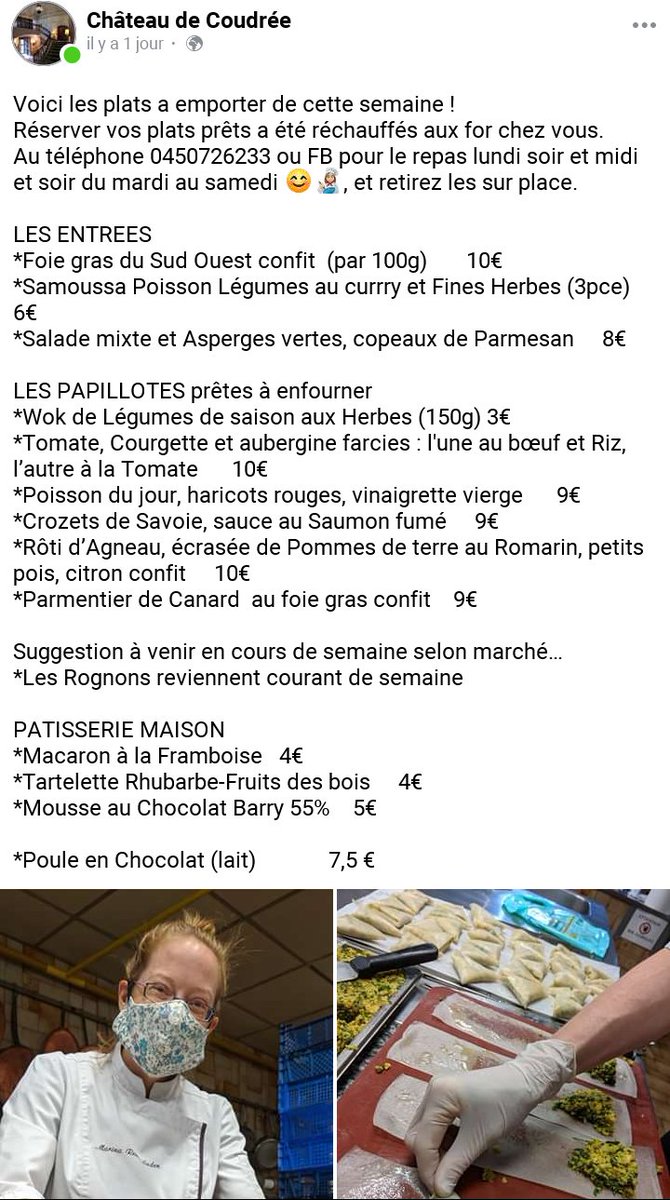 ChateauCoudree's tweet photo. Le #chateaudecoudree assure vos plats a emporter du lundi au samedi a #Sciez #destinationleman #lescollectionneurs #venteaemporter #takeaway #cuisinegourmande https://t.co/XHUsBYMMMm