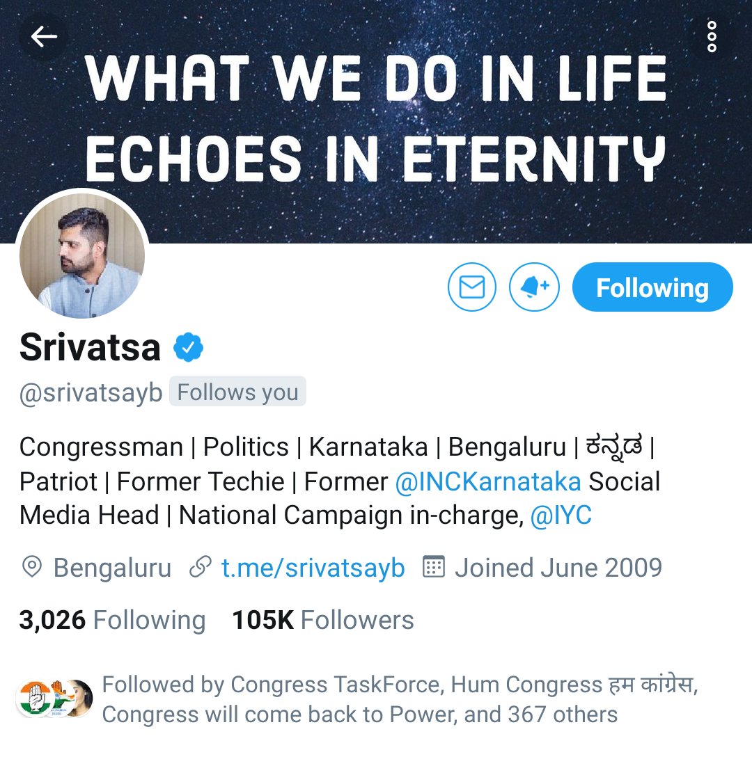 MyLeaderRahul's tweet image. Thank you Srivatsa Sir for following me back.🙏🙏🙏
 It's very encouraging 💪💪💪

@srivatsayb

#WithCongress
#StandWithCongress