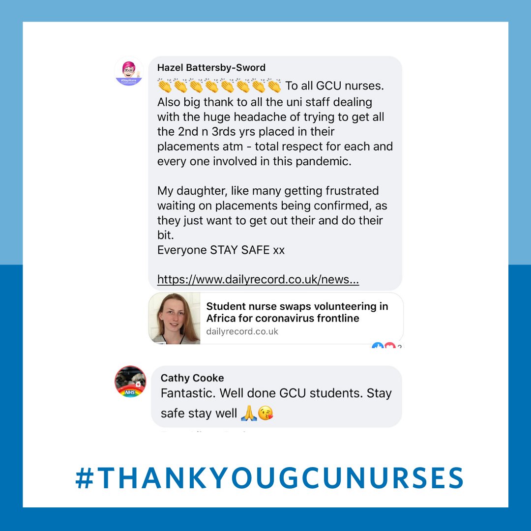 We want to share some great messages of support for our amazing staff, students and alumni. 🙏 #ThankYouGCUNurses #IND2020 👇