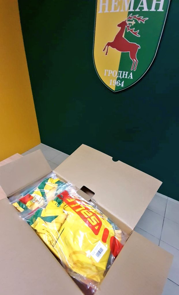 bpl_english's tweet photo. Thanks to all those who ordered a Neman Grodno shirt! 
They've been packed and are on the way to us ✈ https://t.co/Ixf7p7bMEJ