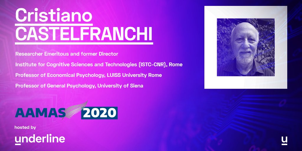 underlineio's tweet photo. LIVE on @underlineio at 12:00PM (ET) the @Aamas2020C Blue Sky Panel; Cristiano Castelfranchi (ISTC), @MilindTambe_AI, @gramchurn, @MunindarPSingh. https://t.co/t93OAHf5jj  @Harvard @unisouthampton @NCState 

#underlinescience #AAMAS #openscience #openaccess #AI https://t.co/Mu4YOoA4At