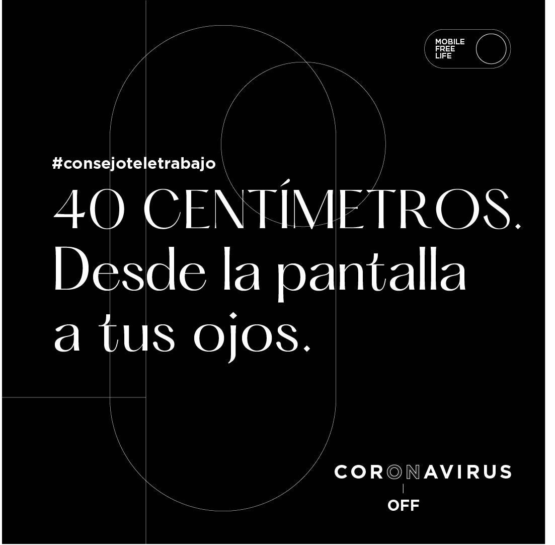 Mantén la distancia.
Por tu salud ocular y postural. Evita los ojos cansados y mantenlo a la altura de la frente para mejorar tu carga cervical.

#digitalwellbeing 
#mobilefreelife 
#desconecta
#teletrabajo