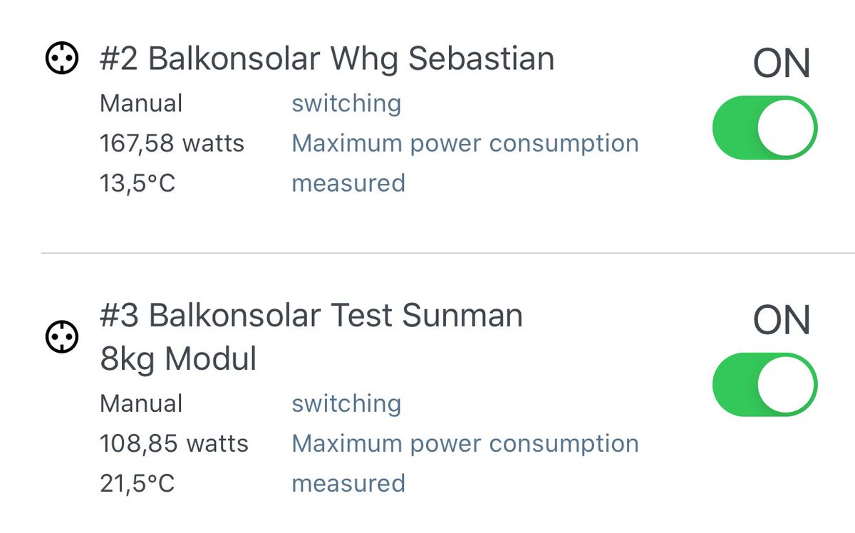balkonsolar's tweet photo. Gemessen wird mit einem #avmfritz dect 210 und das ganze geht ganz regelwidrig in eine Schukosteckdose.
#balkonsolar #mikropv #maker #solarmaker #solarenergy https://t.co/V8zylH7A7V