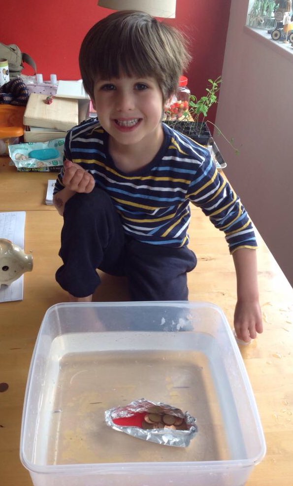 DosbarthSerenYM's tweet photo. It is early in the week but already there have been some wonderful investigations carried out at home. Following on from our story โMr Gumpyโs Outingโ, Starfish pupils have been making their own boats using tin foil and Lego and testing their buoyancy! #ScienceThroughStories https://t.co/Xf9Uot8wKm