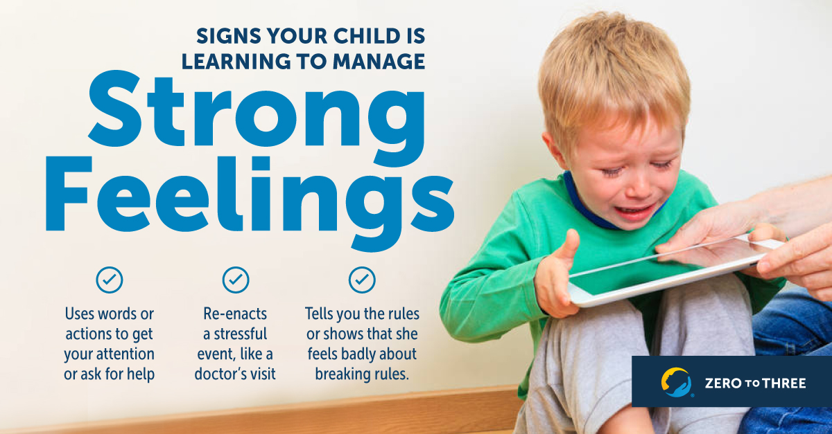 ZEROTOTHREE's tweet photo. 😃 Giddy one minute, meltdown the next? 😭 Toddler's emotions can swing wildly, but it's a great feeling for a caregiver to recognize progress in managing them. Here's how to encourage coping with strong feelings &amp;gt;&amp;gt; https://t.co/ZVAFTVXukP #toddlerlife #parenting https://t.co/3z7XAgyVNW