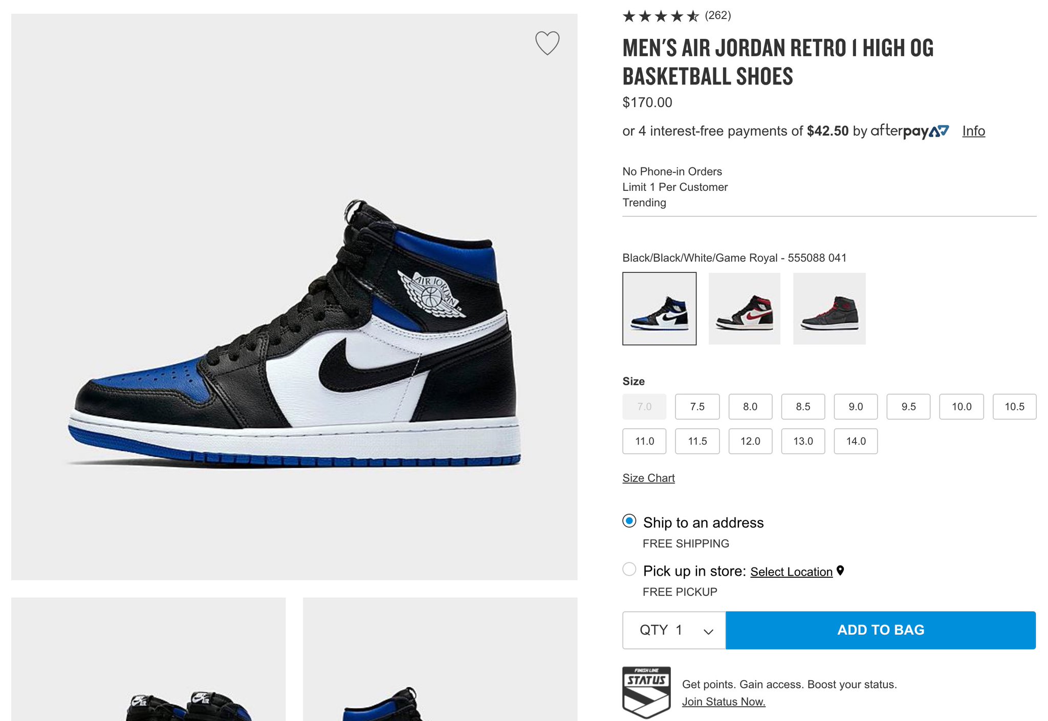 jordan royal toe restock