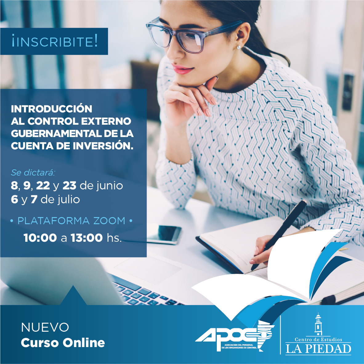 ApocCtroEstudio's tweet photo. “INTRODUCCIÓN AL CONTROL EXTERNO GUBERNAMENTAL DE LA CUENTA DE INVERSIÓN”
📆 Los días 8, 9, 22 y 23 de junio y 6 y 7 de julio
⏰ 10 a 13 hs
🖋️ Dictado por Cristian Ariel Módolo
💻 ZOOM
📄 Ficha de Inscripción https://t.co/S3qxWhr6Cf
📧+Info lapiedad@apoc.org.ar
#apoc #lapiedad https://t.co/hQrcxrfFG3