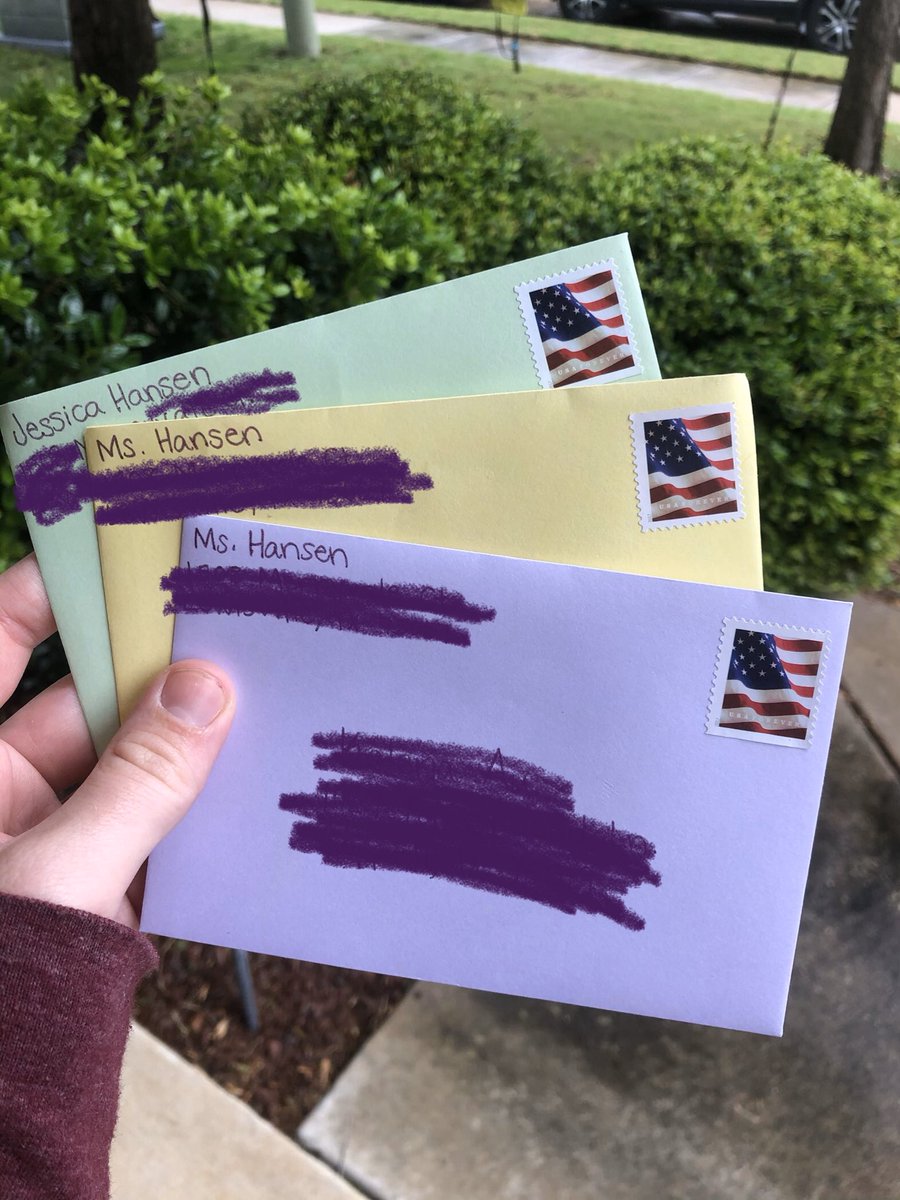 jesshansen17's tweet photo. Some Lakeside 3rd graders have wanted to be pen pals with me and it has been a highlight of distance learning! 💛 #lakeside1920 #cisdtogetherathome https://t.co/Bxjr9UmxBc