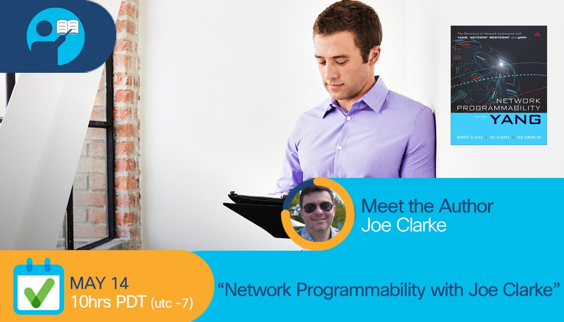 CiscoCommunity's tweet image. Today networks must evolve and scale faster. Join Cisco Distinguished Engineer and @pearson author Joe Clarke and learn more about network #programmability ➡️bit.ly/Meet-JoeClarke