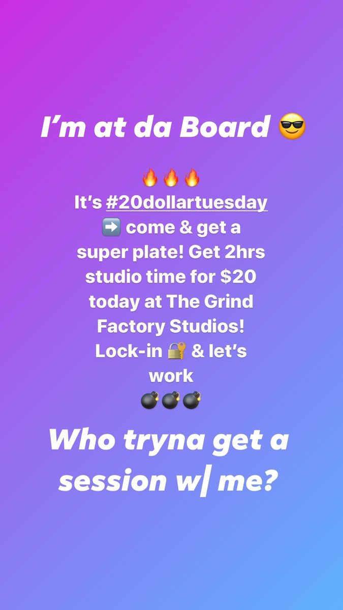 LadyKayne's tweet photo. #rt @grindfactoryatl || 🔥🔥🔥 It’s #20dollartuesday ➡️ come & get a super plate! Get 2hrs studio time for $20 today at da #Factory! Lock-in 🔐 & let’s work 💣💣💣 #GrindFactoryATL #grinddontstop #studiodeal #groupon #atl #lab #tuesday #session #booth #beats #coupon https://t.co/RfiPMZXrL1