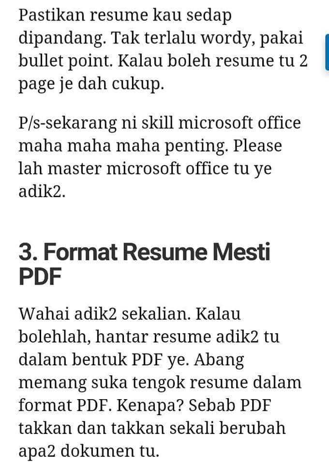 aaizatnizam's tweet photo. Nasihat abg HR Prihatin kat sume Fresh Grad yang tgh gigih nak cari kerja kat luar sana

Cuba tengok point no 5, mesti ramai yang  t'kantoi! 😁😁 https://t.co/Z2xDFhocjm