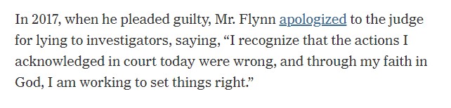 There's tons of legal scholarship about why innocent people plead guilty -  @shonhopwood (another Georgetown grad) is particularly strong on this point.Katyal waves it away by saying - "well, Flynn had money and connections."Never mind that he's been nearly bankrupted.