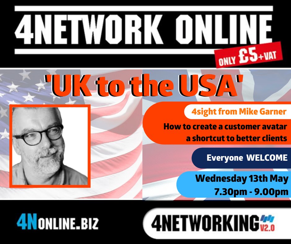 Are you free tomorrow evening at 7.30? Fancy some fabulous 4N online networking?  Then why not join us for our UK to the USA meeting, meet business owners from both sides of the pond :-)

bit.ly/360aTtq