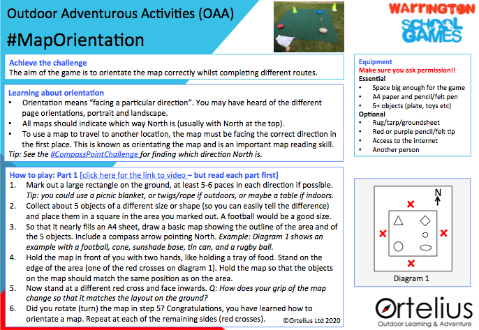 SGWarrington's tweet photo. Our new Week 3 OAA / Orienteering Challenge - #MapOrientation has just been uploaded to our website. Thanks @OrteliusOutdoor πππ
If you're looking for something slightly different than the usual PA & sports sessions, see if this can engage ur children at school or homeβ. https://t.co/SeEwfCxXSY