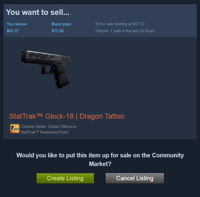thewin04's tweet image. 65 #csgo #stattrak #dragontattooglock18
