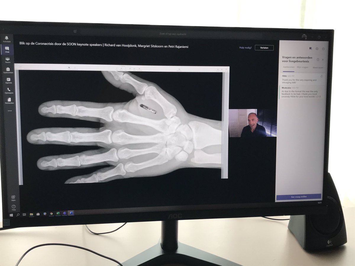 DennisGompel's tweet photo. 2de webinar van de dag. Margriet begon met een korte intro. Petri vertelde vooral rond Corona en de schrik errond. Richard had het dan vooral over technologie en naar ondernemingen die inspelen op de Coronacrisis. #thomasmore #ondernemerschap https://t.co/Ax3N9pmL8W