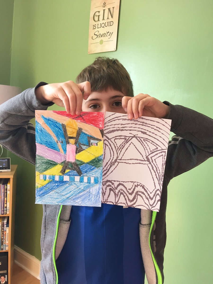 lanejojo19's tweet photo. Adam is joining in with his brother’s work this week. Here is his interpretation of ‘what if’ drawings for Art. He did ‘what if I only drew straight lines’ and ‘what if I only drew squiggles’  @CoedEvaYear4 https://t.co/nbFkYj0Toq